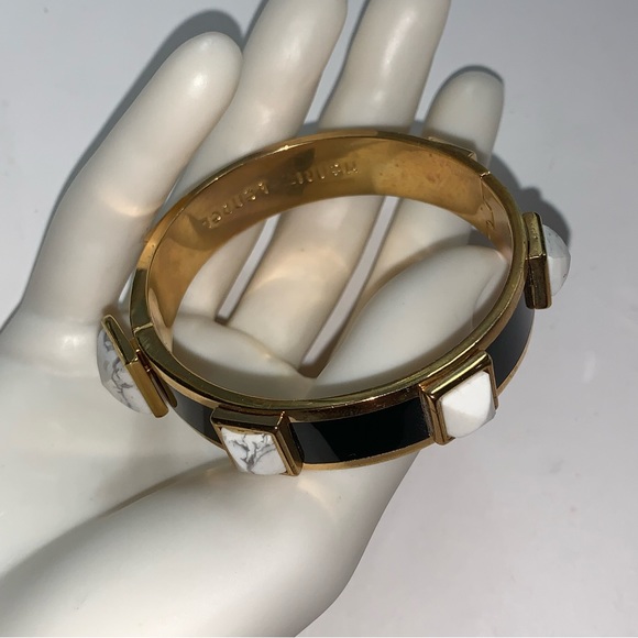 henri bendel Jewelry - HENRI BENDEL 14k yellow gold plated CLICK CLACK cuff BRACELET w/stone STUDS